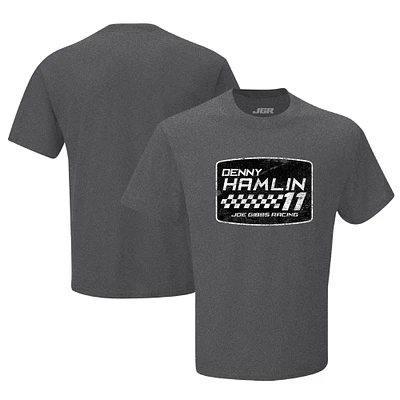 Men's Joe Gibbs Racing Team Collection Heather Charcoal Denny Hamlin Vintage T-Shirt