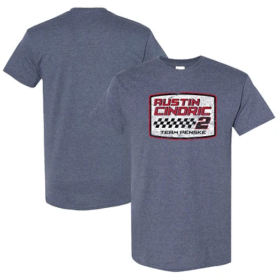 Men's Team Penske Heather Navy Austin Cindric Vintage T-Shirt