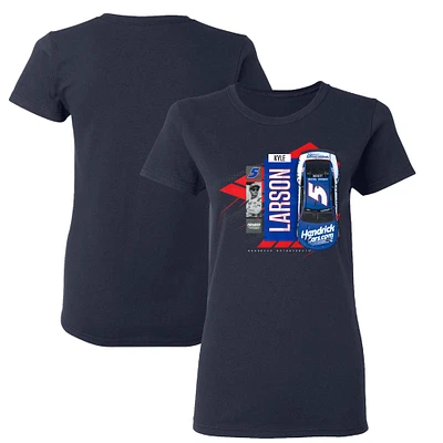 Women's Hendrick Motorsports Team Collection Navy Kyle Larson Valvoline Car T-Shirt
