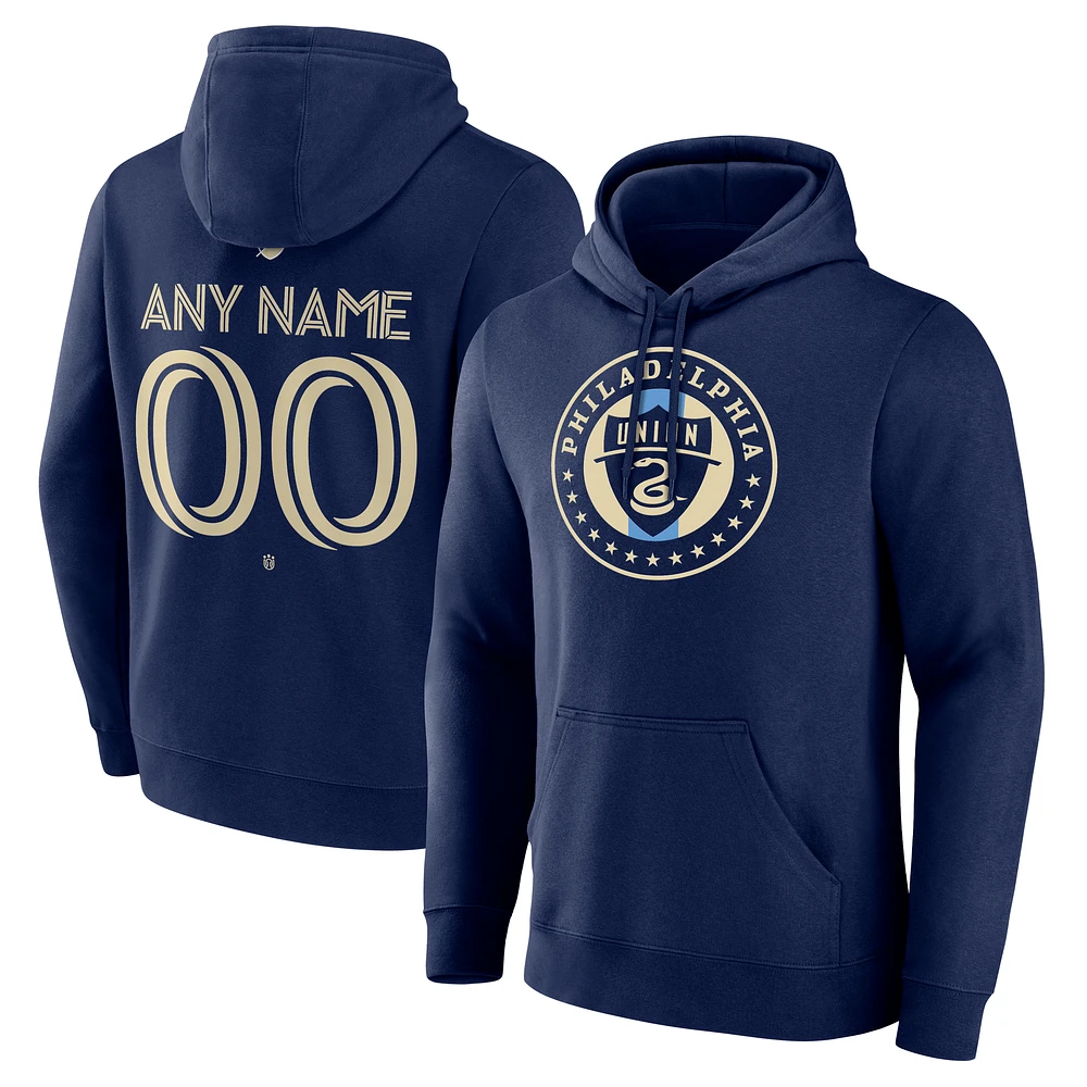 Men's Navy Philadelphia Union Custom Team Authentic Pullover Hoodie