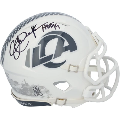 Eric Dickerson Los Angeles Rams Autographed Riddell 2024 Salute To Service Speed Mini Helmet with "HOF 99" Inscription