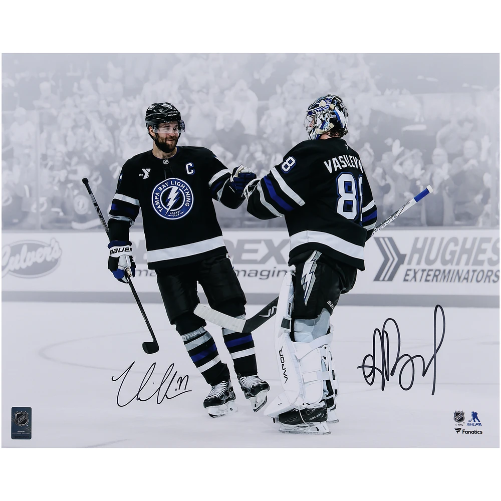 Victor Hedman & Andrei Vasilevskiy Tampa Bay Lightning Autographed 16" x 20" Celebration Photograph