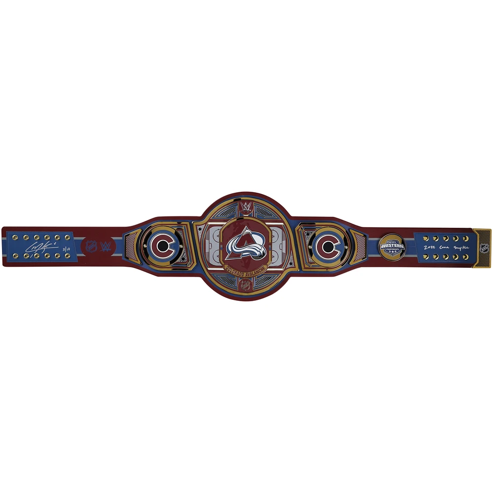 Cale Makar Colorado Avalanche Autographed WWE Legacy Title Belt with "2022 Conn Smythe" Inscription - Limited Edition of 10