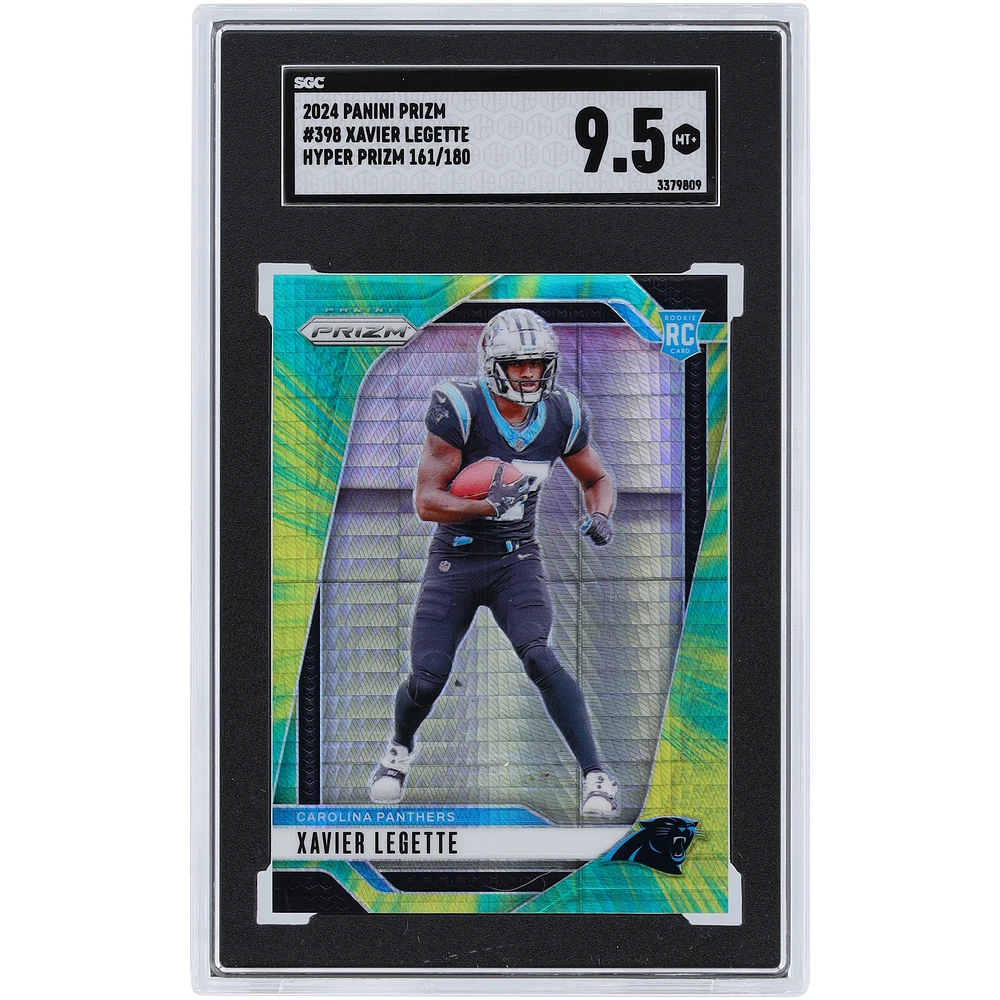Xavier Legette Carolina Panthers 2024 Panini Prizm Hyper Prizm #398 #161/180 SGC Authenticated 9.5 Rookie Card