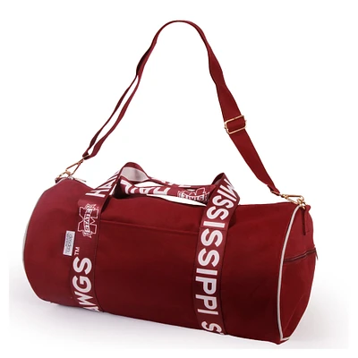 Mississippi State Bulldogs Round Duffel with Logoed Straps