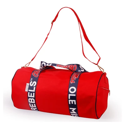 Ole Miss Rebels Round Duffel with Logoed Straps