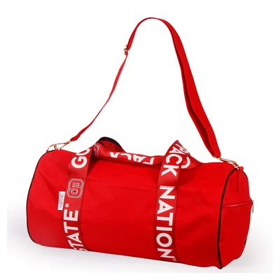 NC State Wolfpack Round Duffel with Logoed Straps
