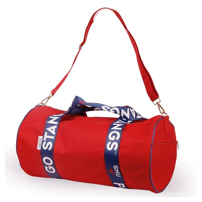 SMU Mustangs Round Duffel with Logoed Straps