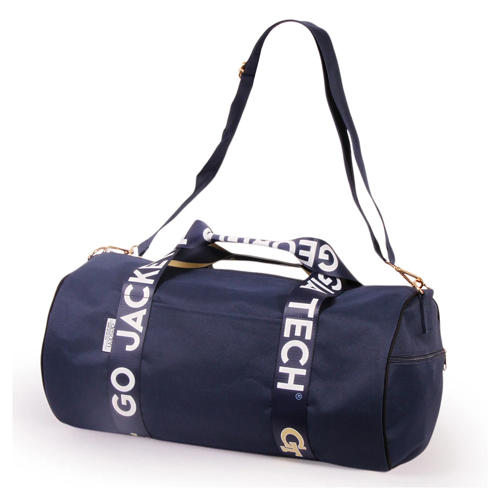 Georgia Tech Yellow Jackets Round Duffel with Logoed Straps