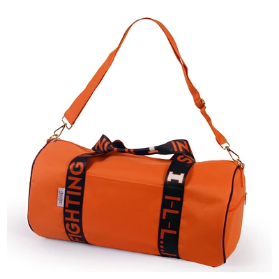 Illinois Fighting Illini Round Duffel with Logoed Straps