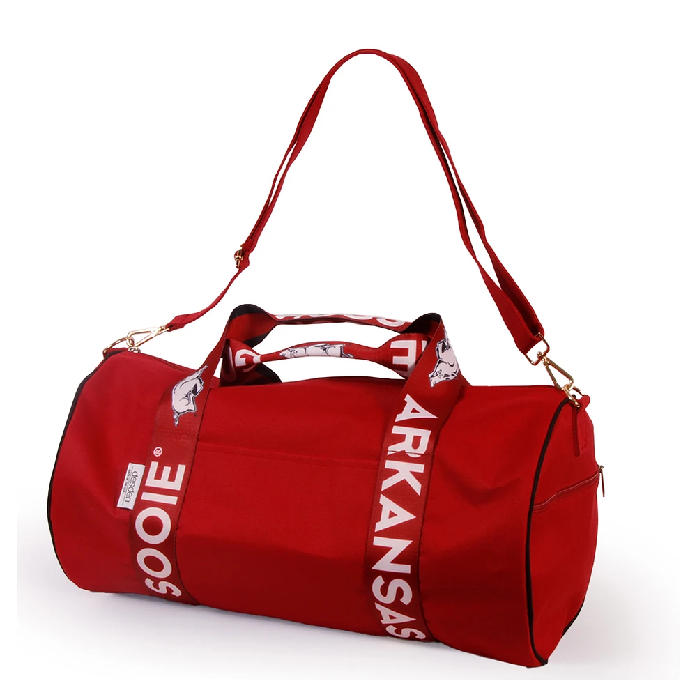 Arkansas Razorbacks Round Duffel with Logoed Straps