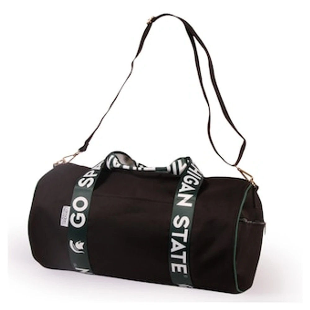Michigan State Spartans Round Duffel with Logoed Straps