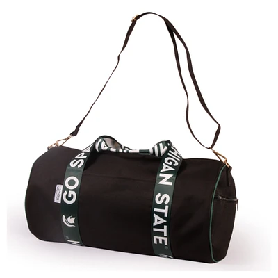 Michigan State Spartans Round Duffel with Logoed Straps