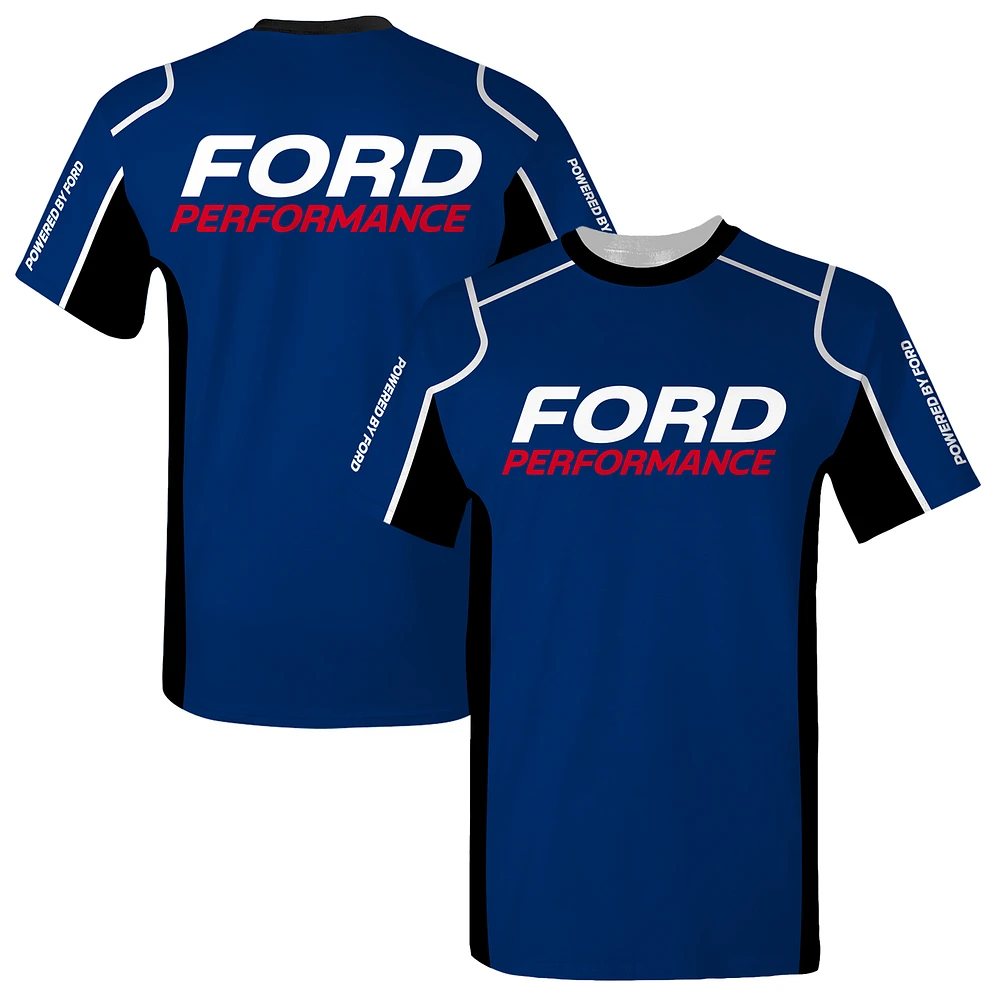Men's Checkered Flag Sports Blue Ford Sublimated Uniform T-Shirt