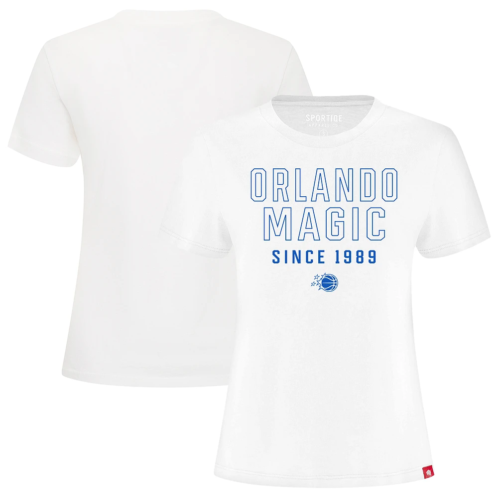 Women's Sportiqe White Orlando Magic Arcadia Premium T-Shirt