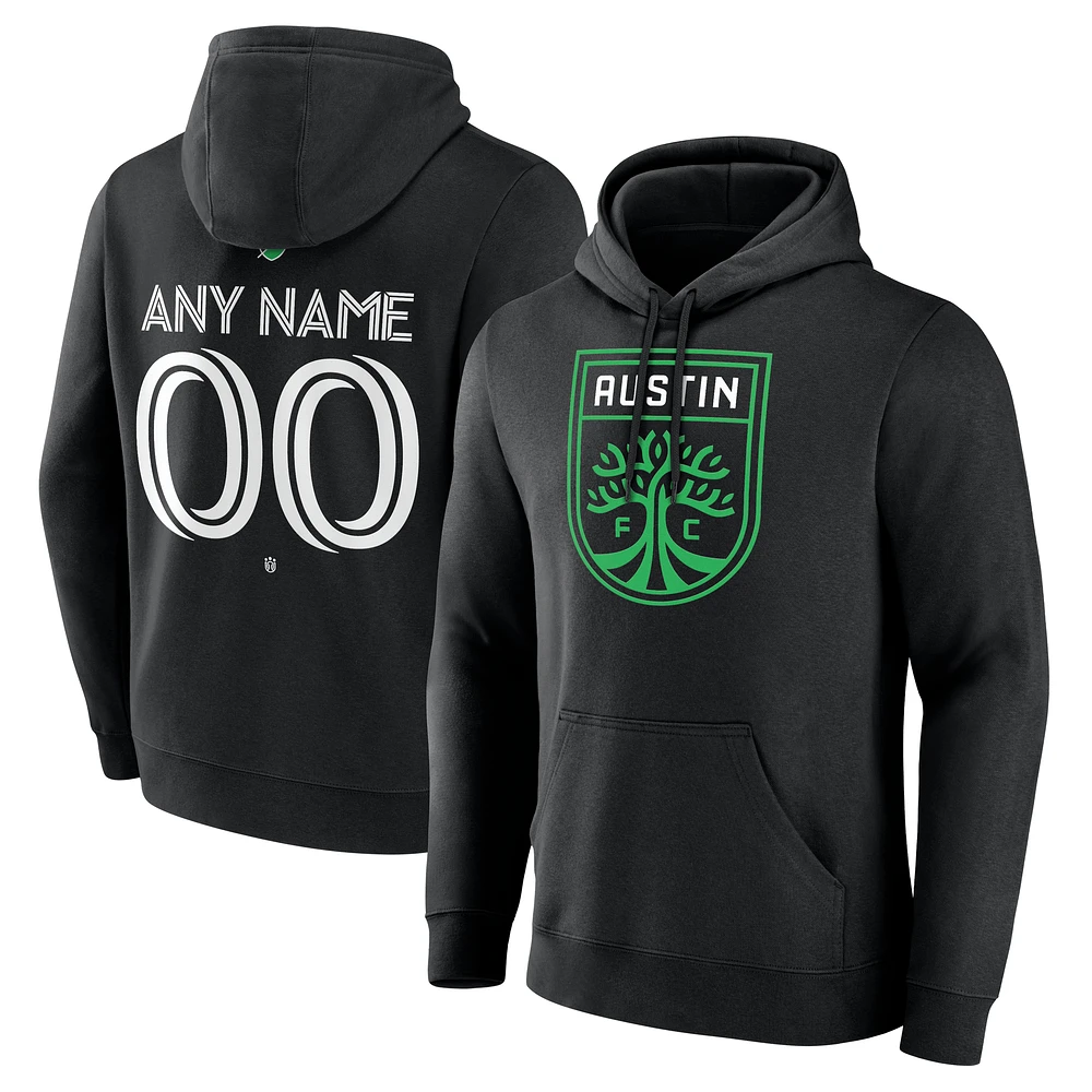 Men's Black Austin FC Custom Team Authentic Pullover Hoodie
