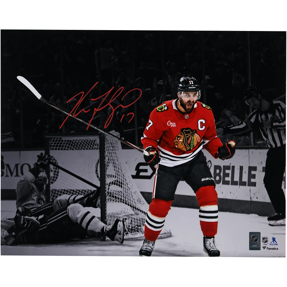 Nick Foligno Chicago Blackhawks Autographed 16" x 20" Red Jersey Celebration Spotlight Photograph