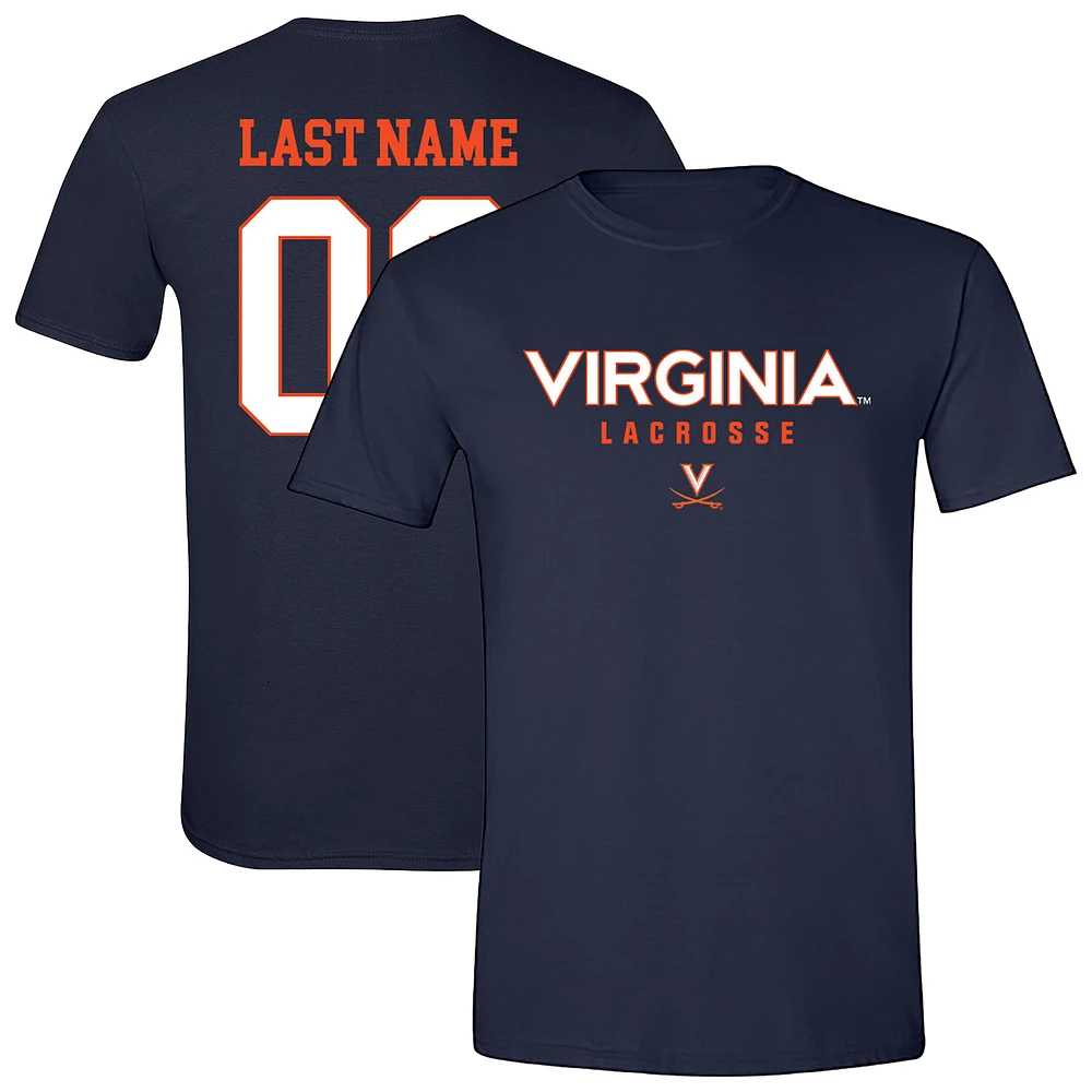 Unisex Navy Virginia Cavaliers Men's Lacrosse NIL Pick-A-Player T-Shirt