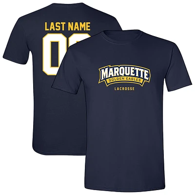 Unisex  Navy Marquette Golden Eagles NIL Pick-A-Player Men's Lacrosse T-Shirt