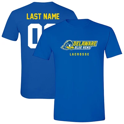 Unisex Royal Delaware Fightin' Blue Hens NIL Pick-A-Player Men's Lacrosse T-Shirt