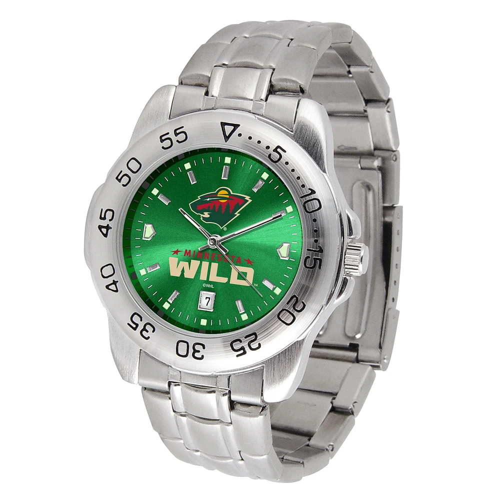 Silver Minnesota Wild Stainless Steel Clutch Watch