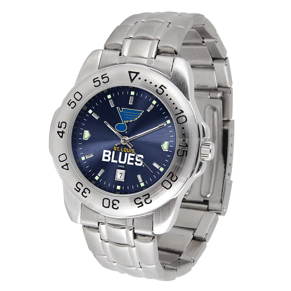 Silver St. Louis Blues Stainless Steel Clutch Watch