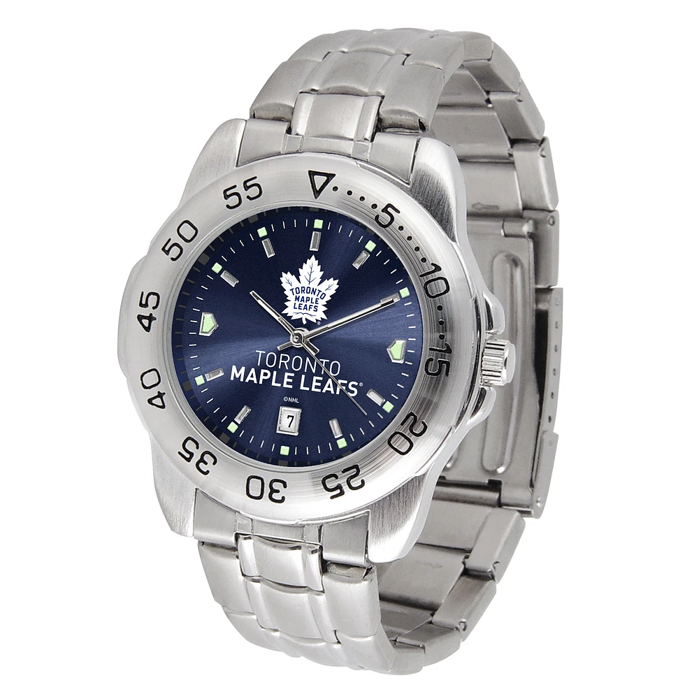 Silver Toronto Maple Leafs Stainless Steel Clutch Watch