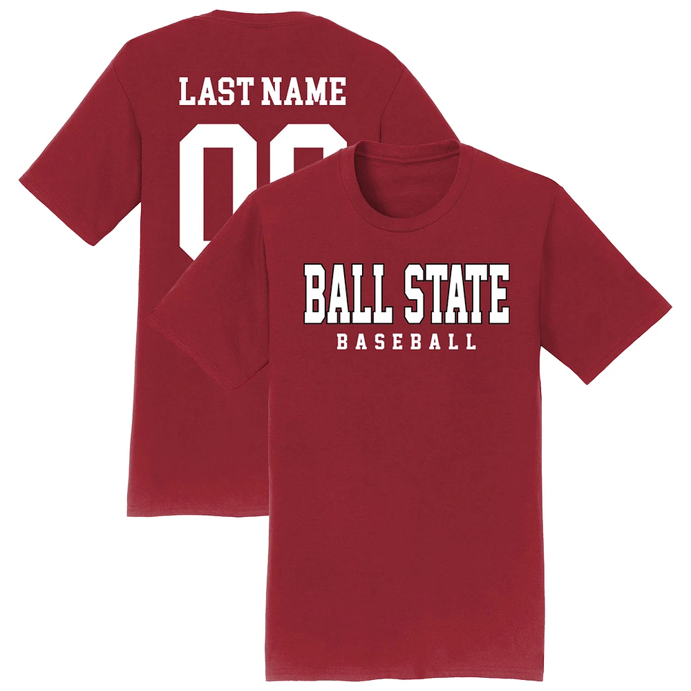 Unisex Cardinal Ball State Cardinals Baseball NIL Pick-A-Player Shirsey T-Shirt