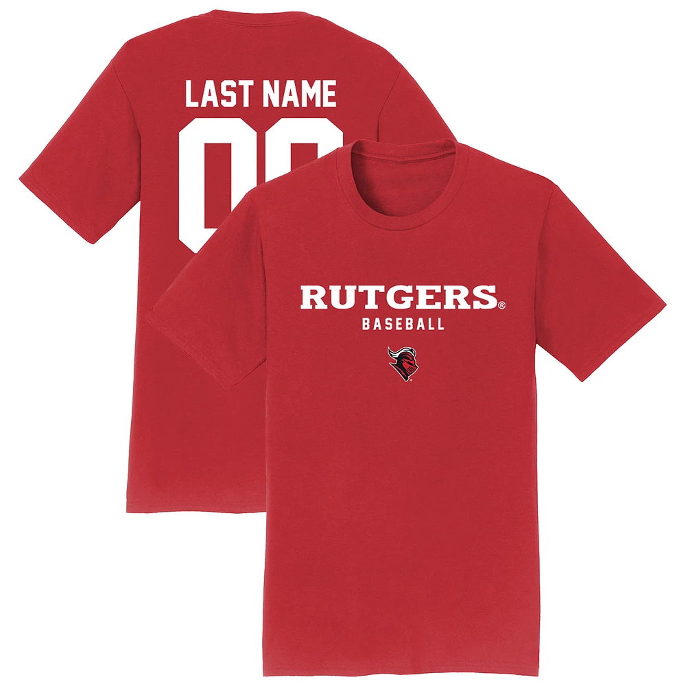 Unisex Scarlet Rutgers Knights Baseball NIL Pick-A-Player Shirsey T-Shirt