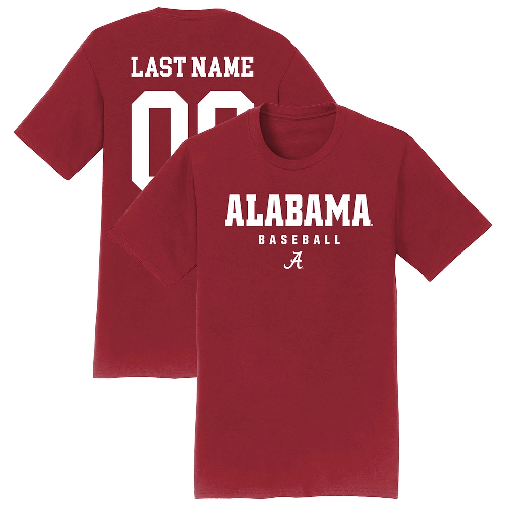 Unisex Crimson Alabama Tide Baseball NIL Pick-A-Player Shirsey T-Shirt