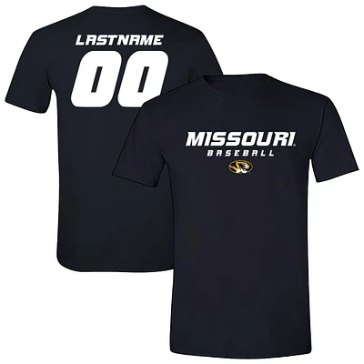 Unisex Black Missouri Tigers Baseball NIL Pick-A-Player T-Shirt