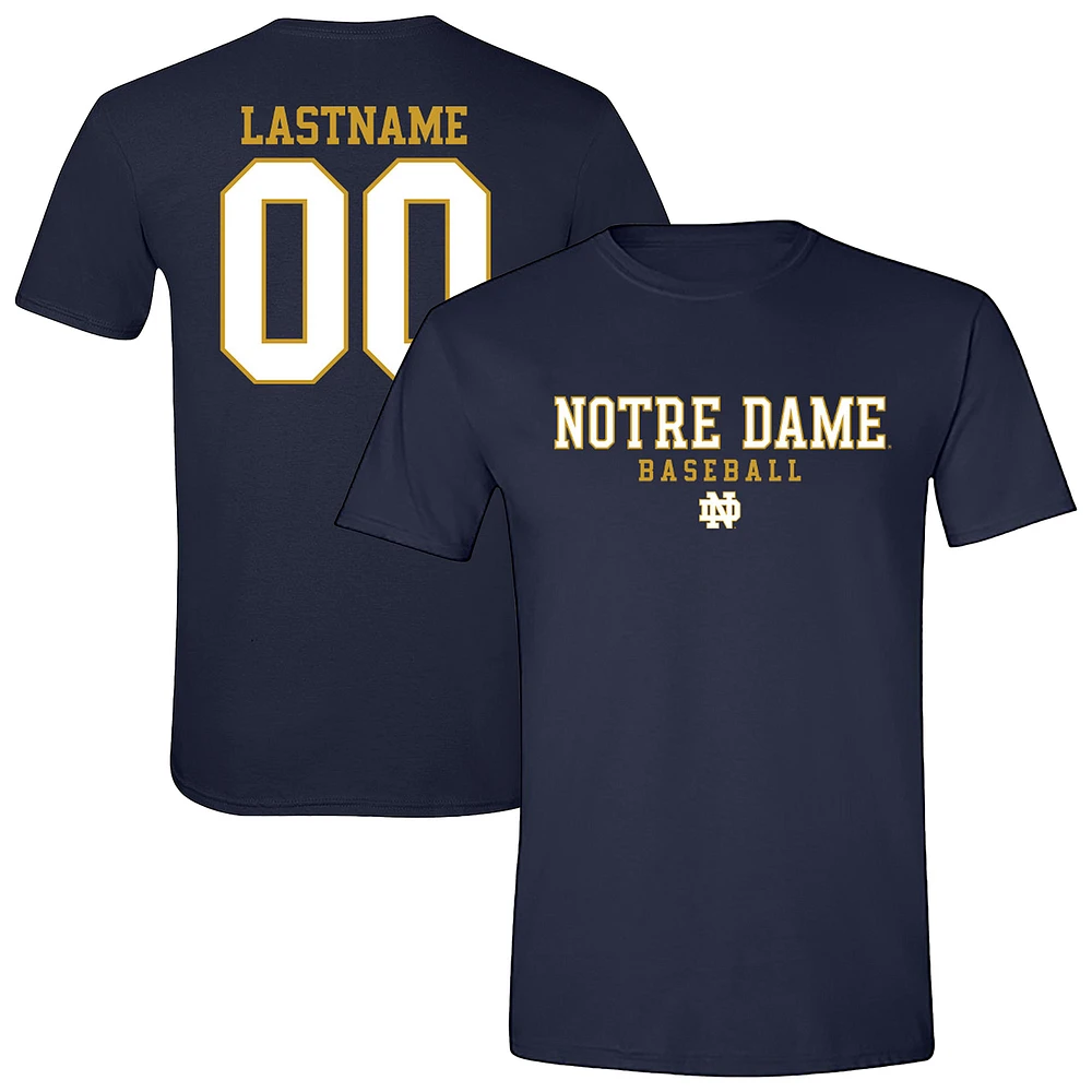 Unisex Navy Notre Dame Fighting Irish Baseball NIL Pick-A-Player T-Shirt