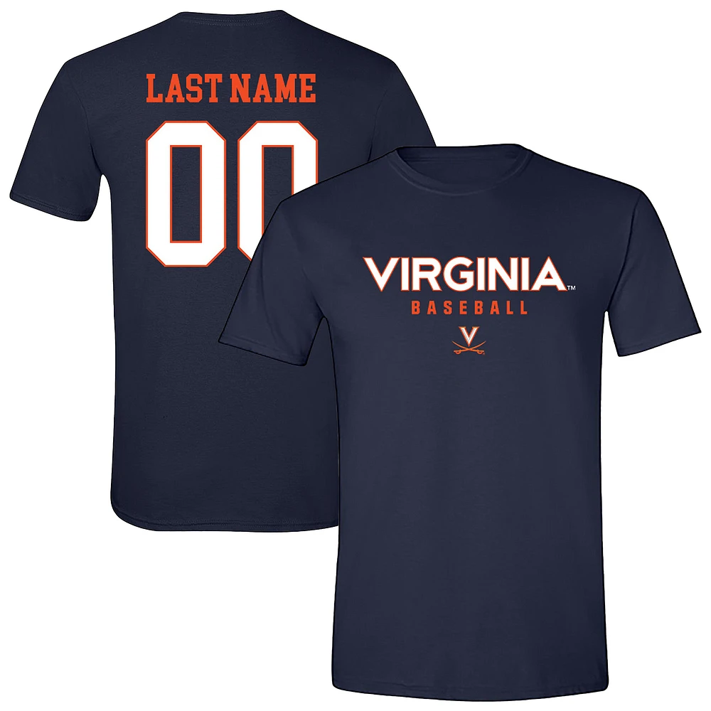 Unisex Navy Virginia Cavaliers Baseball NIL Pick-A-Player T-Shirt