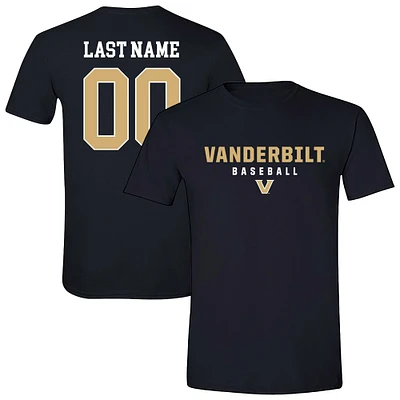 Unisex Black Vanderbilt Commodores Baseball NIL Pick-A-Player T-Shirt