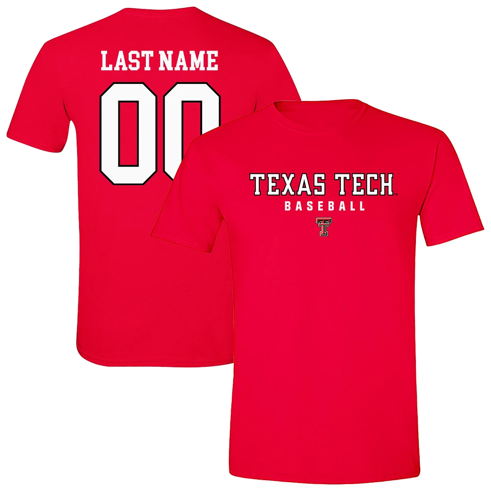 Unisex Red Texas Tech Raiders Baseball NIL Pick-A-Player T-Shirt