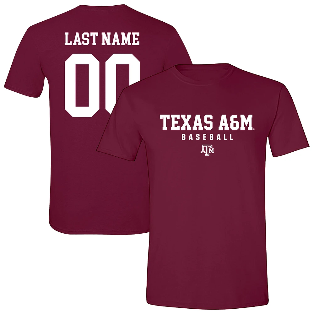 Unisex Maroon Texas A&M Aggies Baseball NIL Pick-A-Player T-Shirt