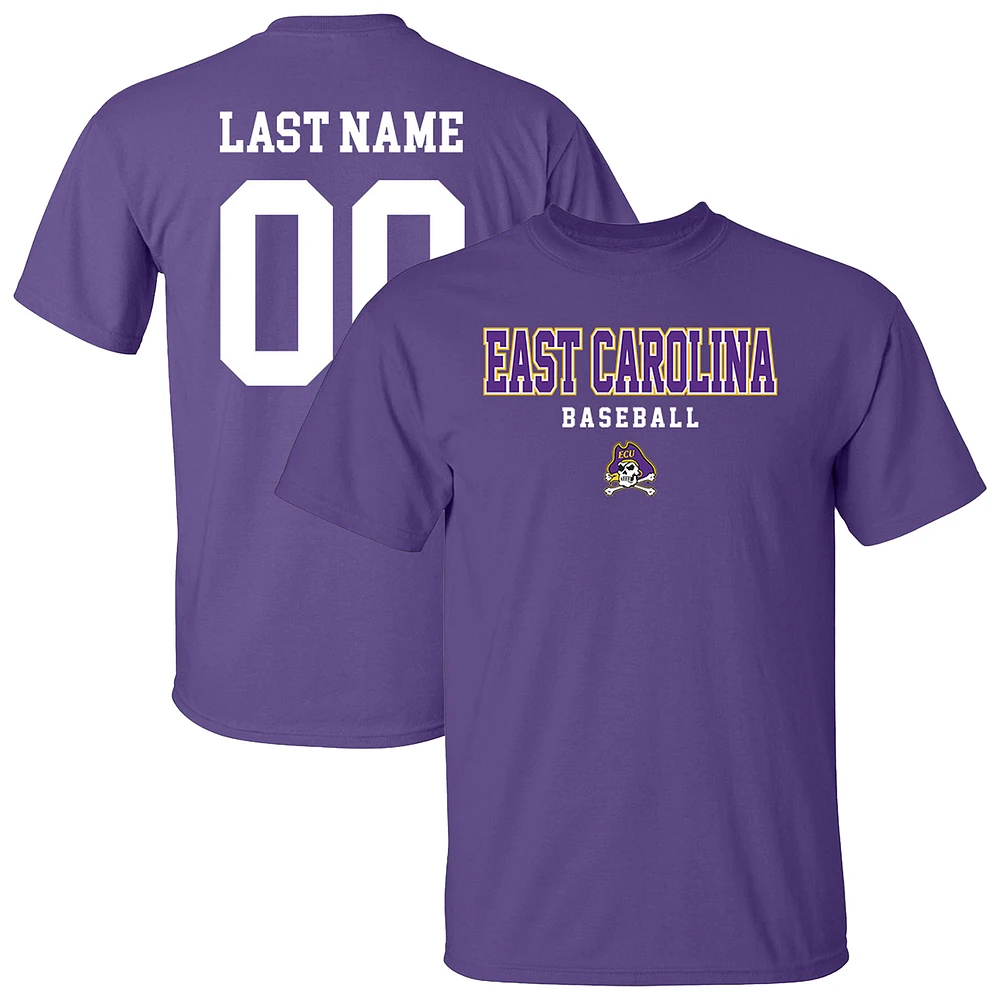 Unisex Purple ECU Pirates Baseball NIL Pick-A-Player T-Shirt