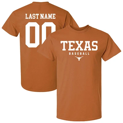 Unisex Texas Orange Longhorns Baseball NIL Pick-A-Player T-Shirt