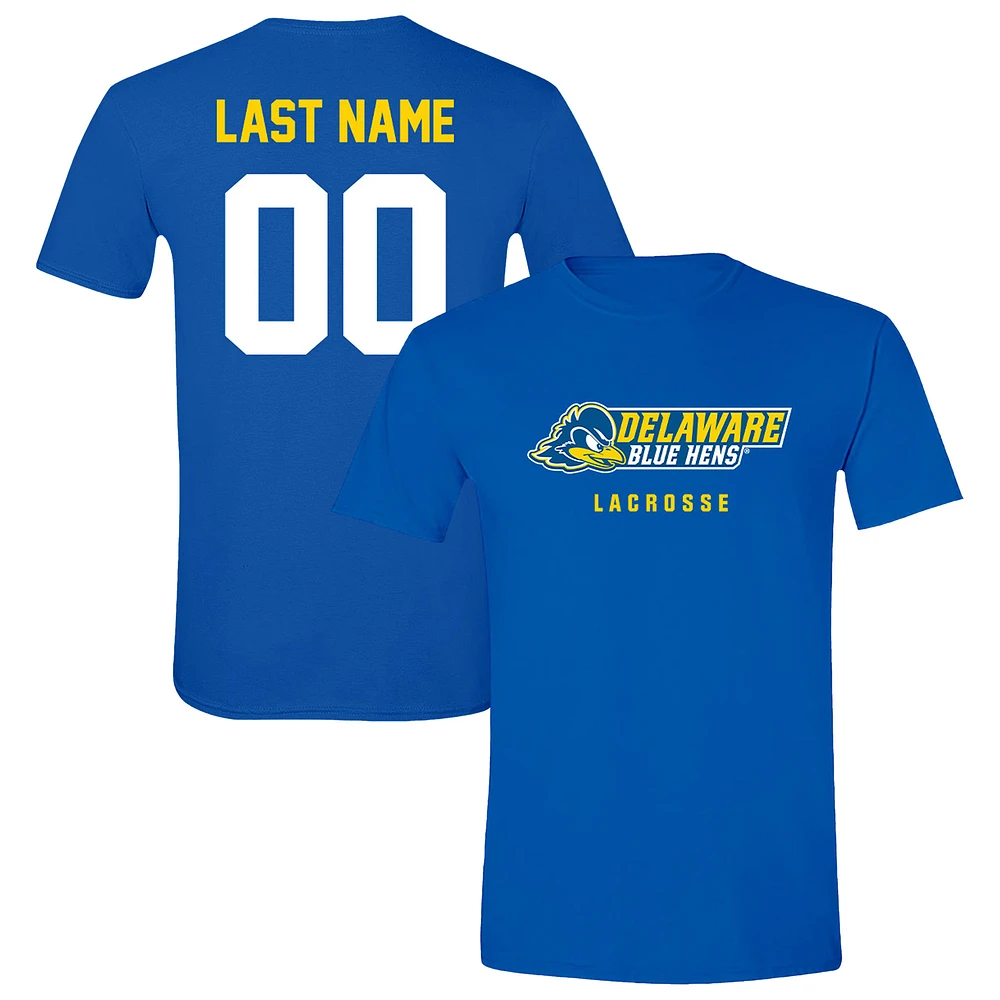 Unisex Royal Delaware Fightin' Blue Hens Women's Lacrosse NIL Pick-A-Player T-Shirt