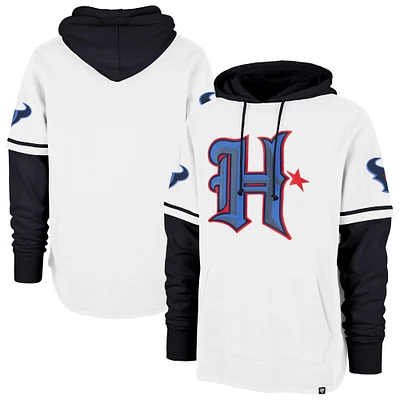 Men's '47 White Houston Texans Trifecta Shortstop Pullover Hoodie