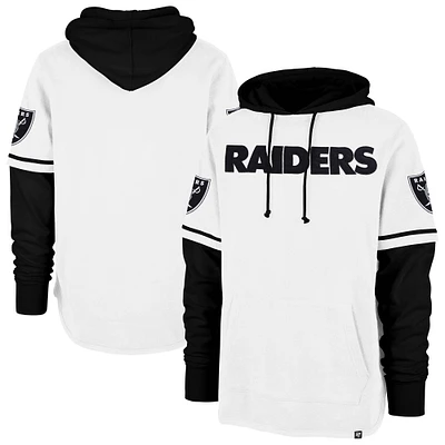 Men's '47 White Las Vegas Raiders Trifecta Shortstop Pullover Hoodie