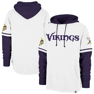 Men's '47 White Minnesota Vikings Trifecta Shortstop Pullover Hoodie