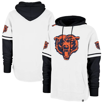 Men's '47 White Chicago Bears Throwback Shortstop Pullover Hoodie