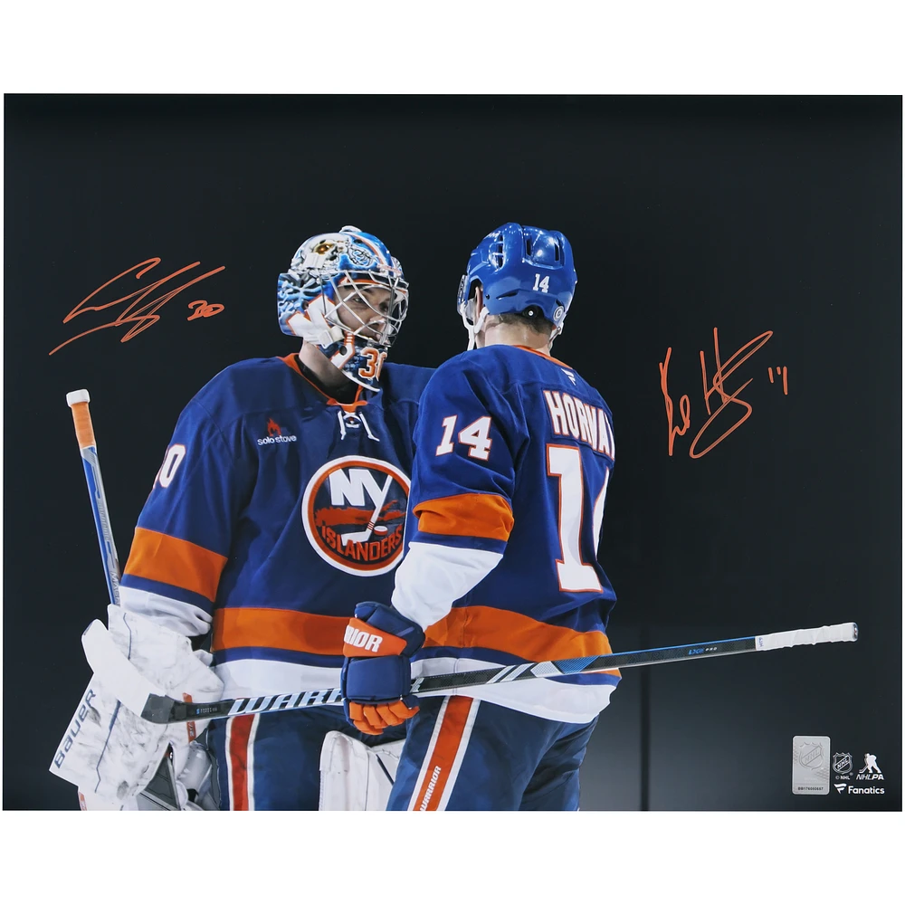 Bo Horvat & Ilya Sorokin New York Islanders Autographed 16" x 20" Celebration Spotlight Photograph