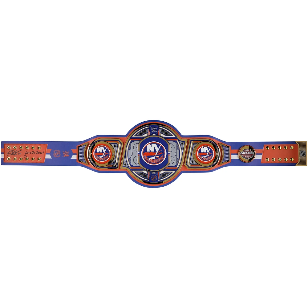Ilya Sorokin New York Islanders Autographed WWE Legacy Title Belt with "Lets Go Isles!" Inscription