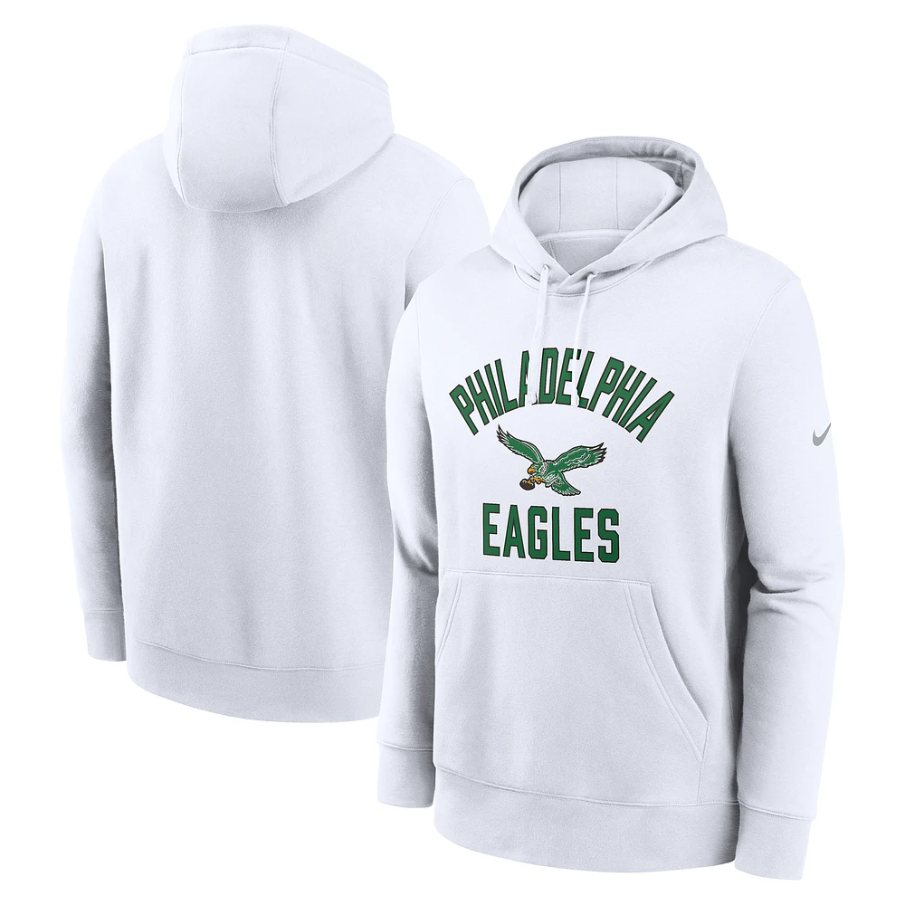 Men's Nike White Philadelphia Eagles Club Pullover Hoodie