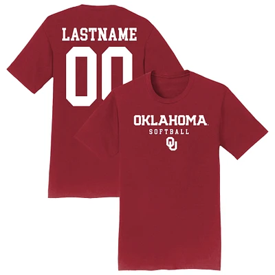 Unisex Crimson Oklahoma Sooners NIL Pick-A-Player Softball Shirsey T-Shirt