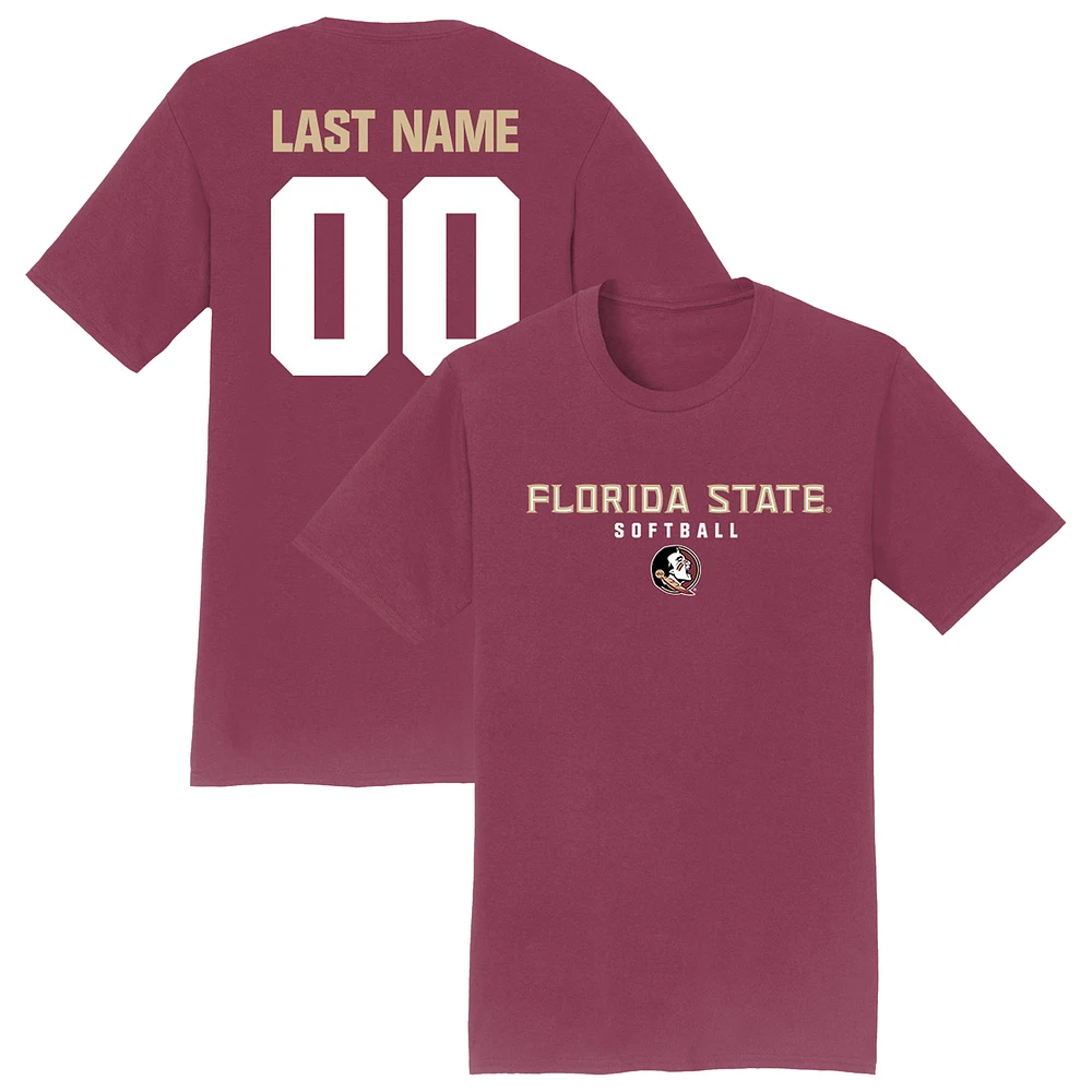Unisex Garnet Florida State Seminoles NIL Pick-A-Player Softball Shirsey T-Shirt