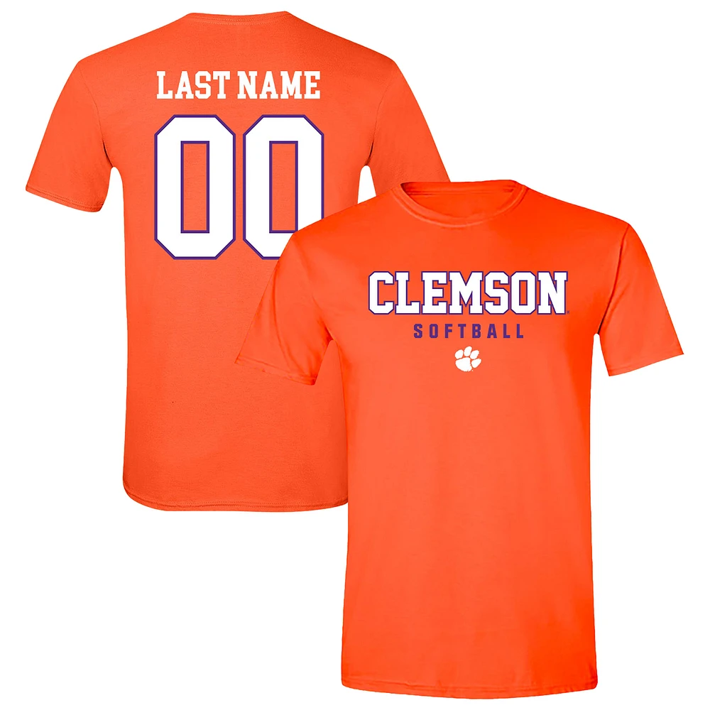 Unisex Orange Clemson Tigers NIL Pick-A-Player Softball Shirsey T-Shirt