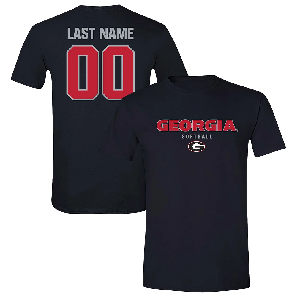 Unisex Black Georgia Bulldogs NIL Pick-A-Player Softball Shirsey T-Shirt